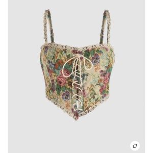 Vintage-looking floral corset top